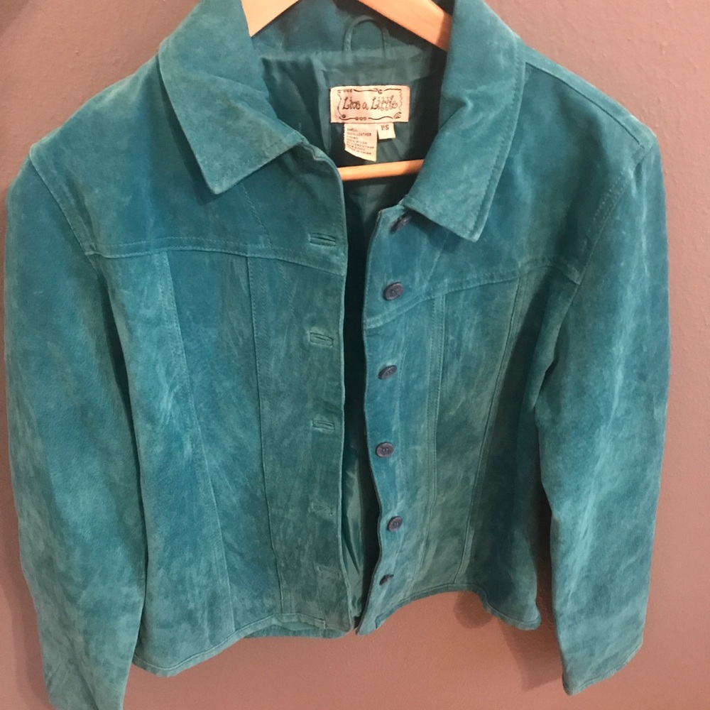 Vintage Turquoise Leather Jacket